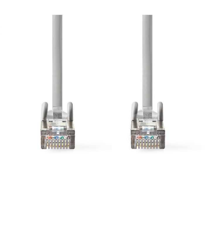 Cablu De Retea Sftp Cat6a 1m Gri Rj45 Tata Rj45 Tata Dublu Ecranat Nedis