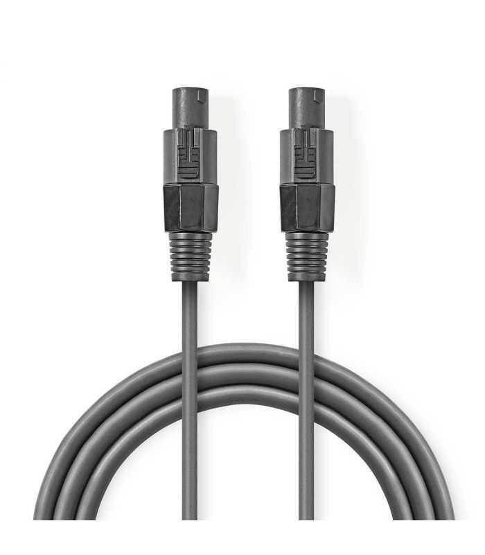 Cablu difuzor 1.5mm SPEAKON 2-pini mama 5m cupru gri Nedis