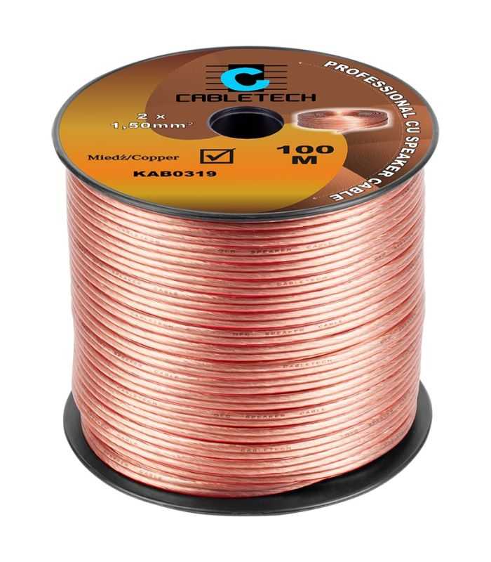 cablu difuzor 15mm x2 cupru transparent cabletech kab0319 2