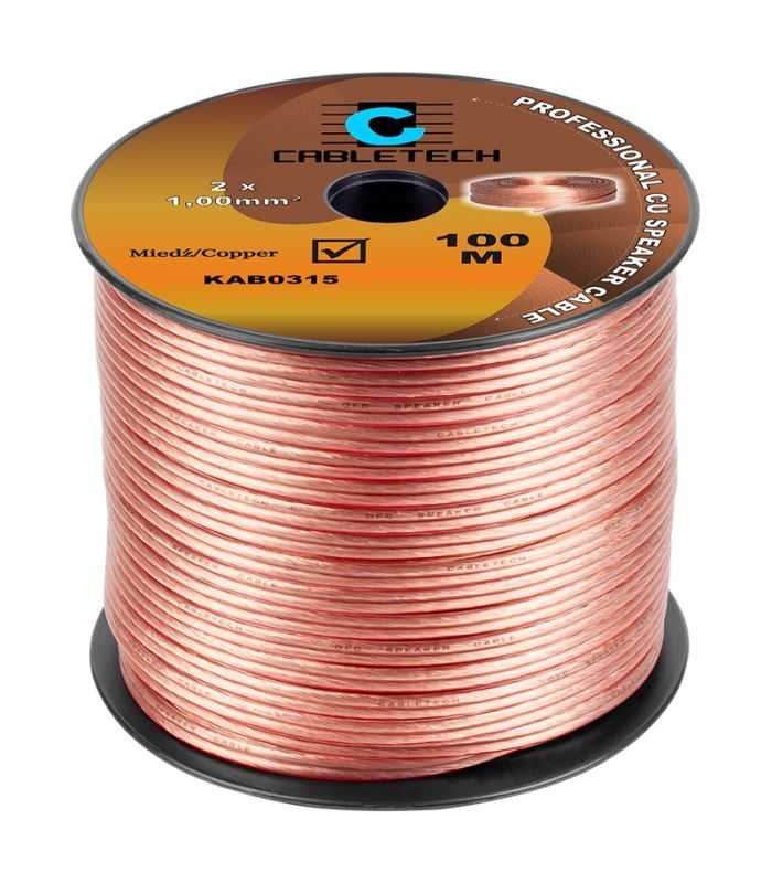 Cablu difuzor 2x1mm cupru transparent 1m Cabletech KAB0315