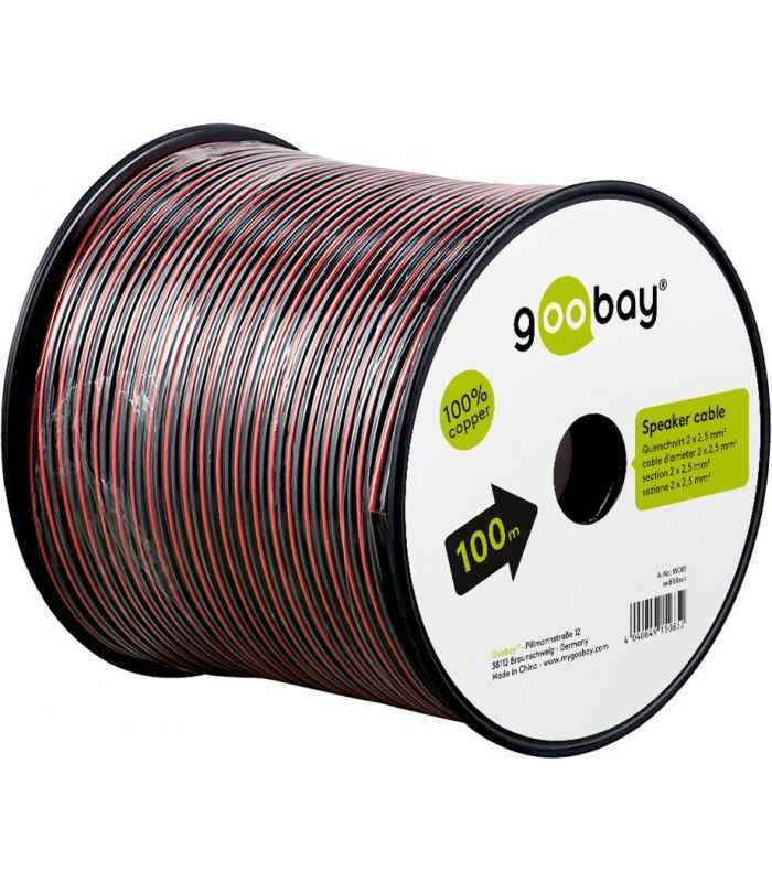 cablu difuzor 2x25mm rosu negru ofc cupru fara oxigen goobay 15085 7