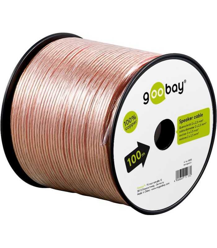 cablu difuzor 2x25mm transparent ofc cupru fara oxigen goobay 15133 6