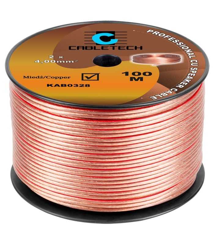 Cablu difuzor 4mm x2 cupru transparent Cabletech KAB0328