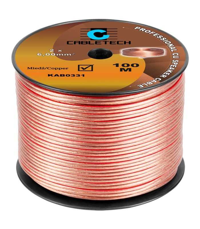 Cablu difuzor 6mm x2 cupru transparent Cabletech KAB0331