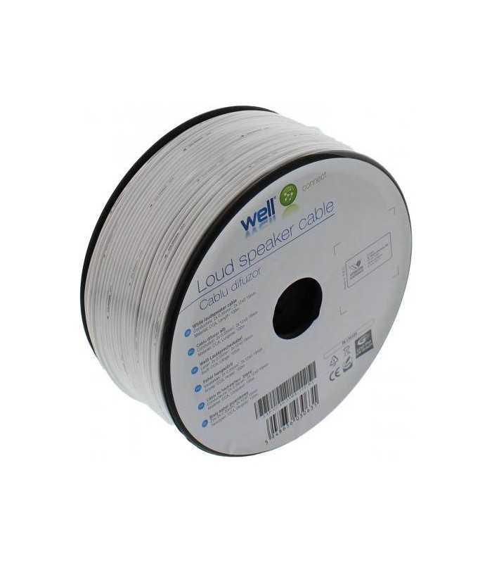 cablu difuzor alb 2x 035mm cca well lsp cca035we 100 wl 1