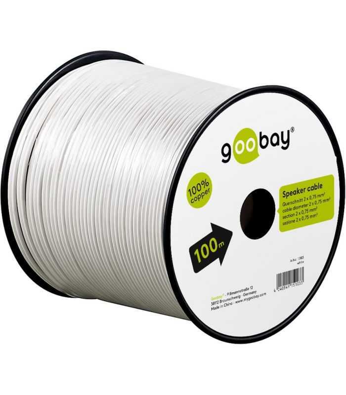 cablu difuzor alb 2x075mm ofc cupru fara oxigen goobay 15103 7