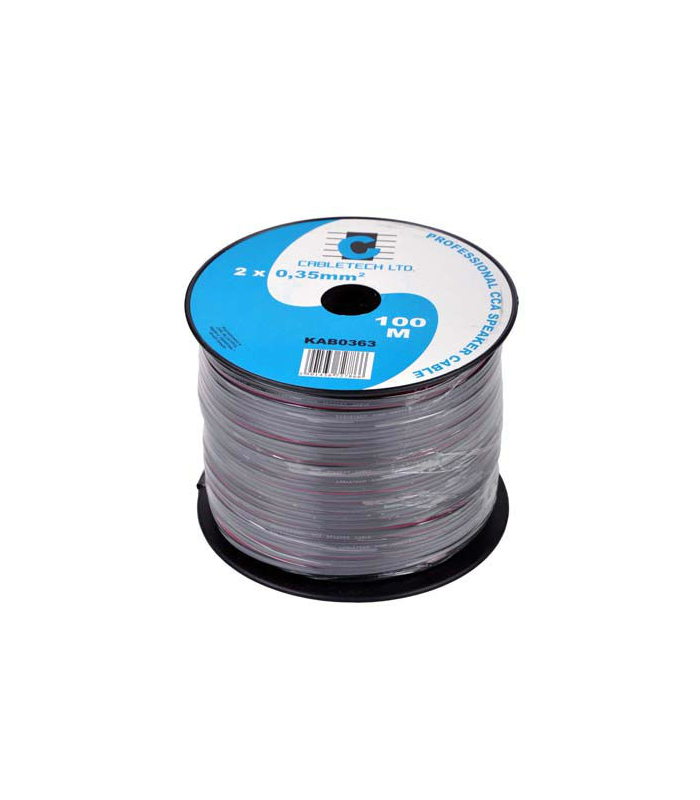 Cablu difuzor CCA 2x0.35mm negru Cabletech KAB0363