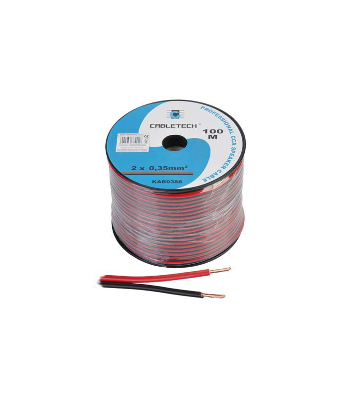 Cablu difuzor CCA 2x0.35mm rosu/negru Cabletech KAB0388