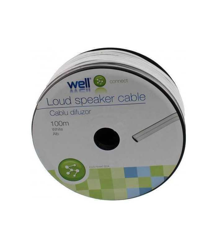 cablu difuzor cca alb 2x075mm well lsp cca075we 100 wl 1