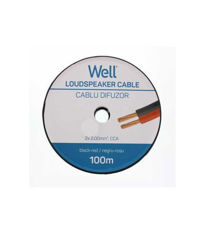 cablu difuzor cca rosu negru 2x2mm well lsp cca200br 100 wl 1