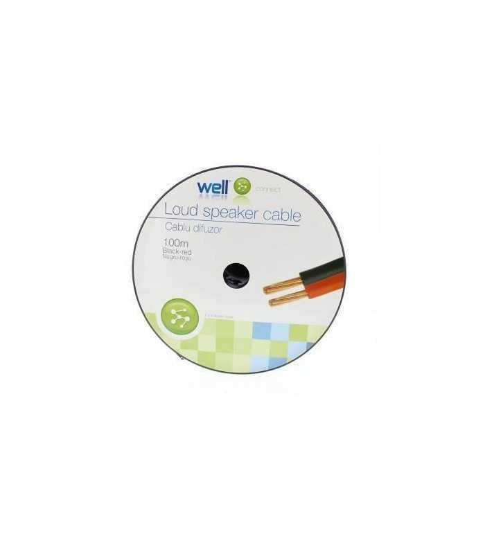 cablu difuzor cca rosu negru 2x4mm well lsp cca400br 100 wl 1