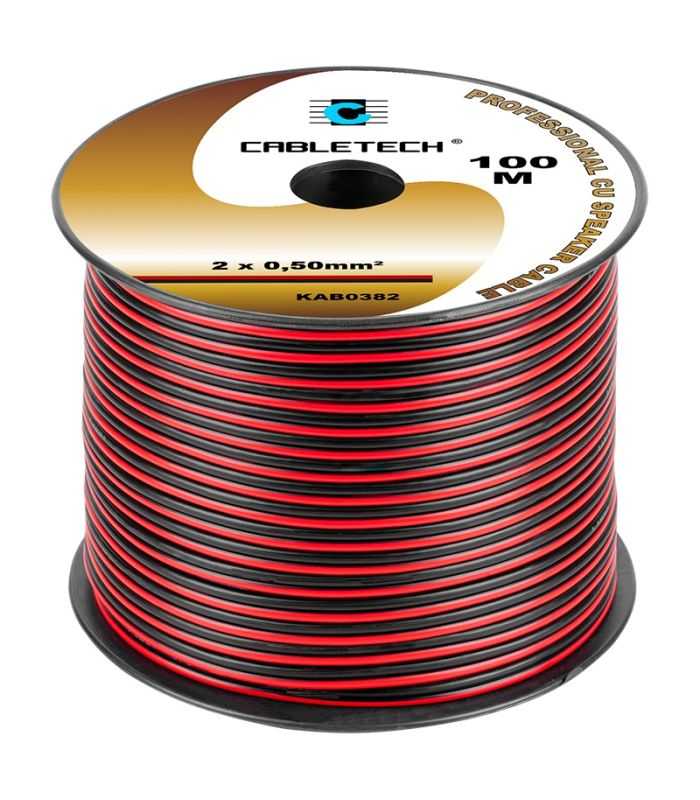 Cablu difuzor cupru 2x0.5mm rosu/negru Cabletech KAB0382
