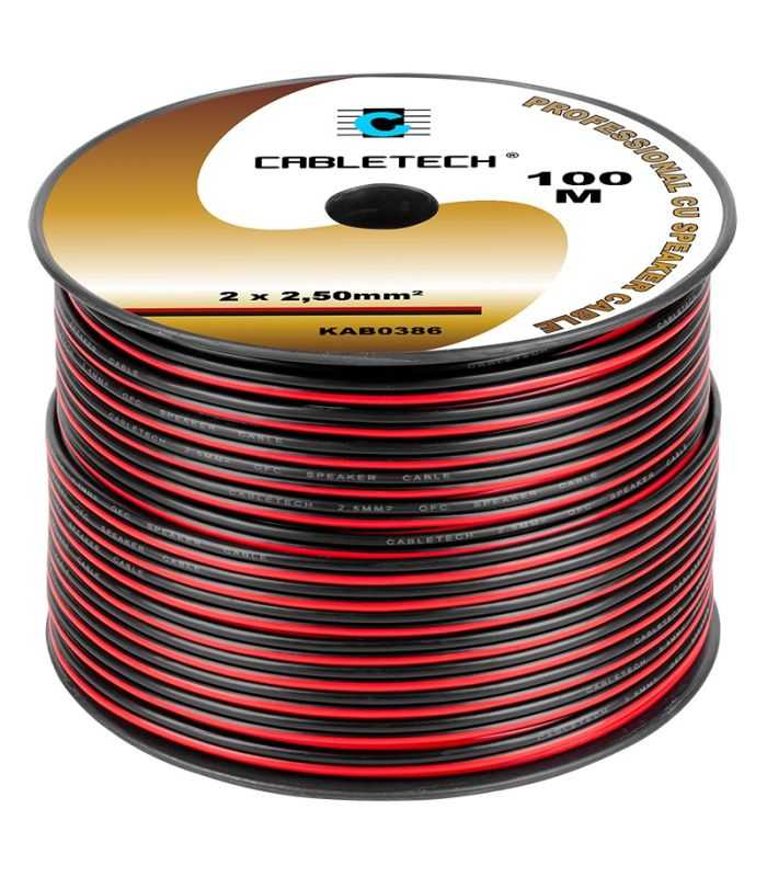 Cablu difuzor cupru 2x2.50mm rosu/negru 1m Cabletech KAB0386