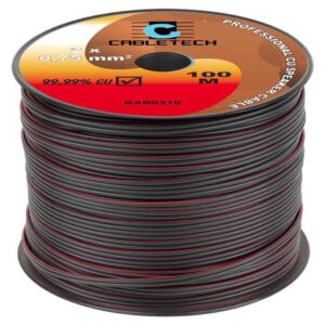 Cablu difuzor negru 2x0.75mm cupru 1m Cabletech KAB0310