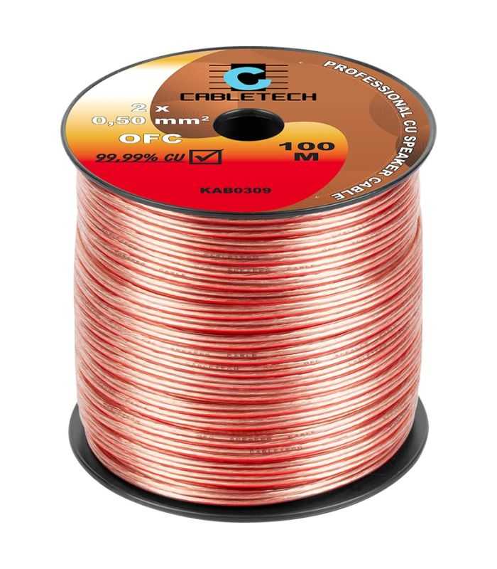 cablu difuzor ofc cupru 2x05mm transparent 1m cabletech kab0309 2