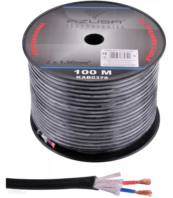 Cablu difuzor PROFESSIONAL rotund izolat 2x1.5mm Cupru + fire bumbac 7.2mm AZUSA