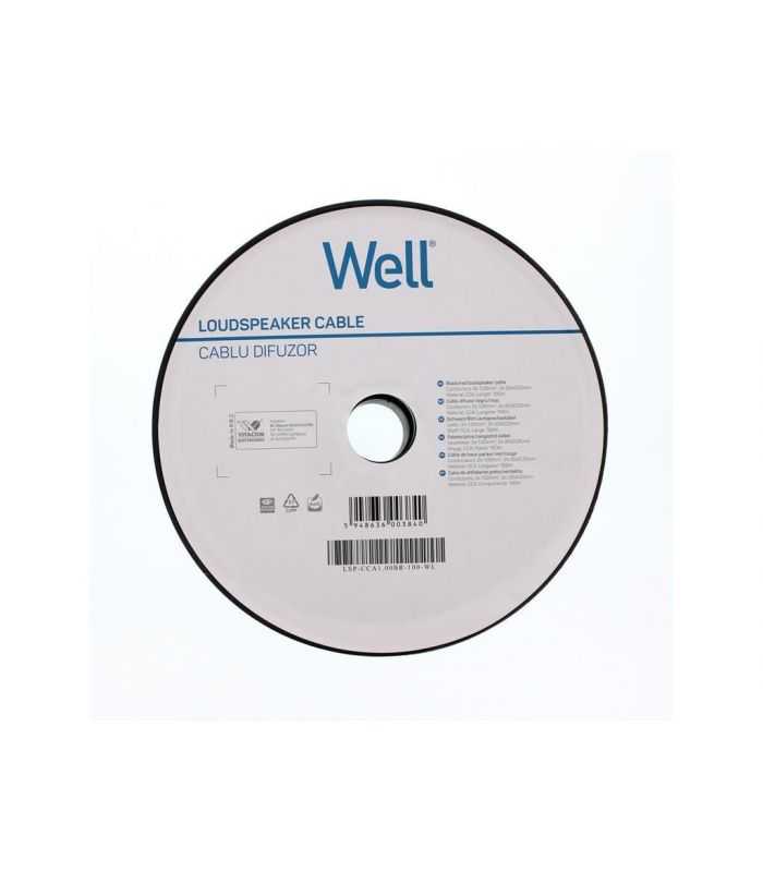 Cablu Difuzor Rosu Negru 2x1 Mmp Cca Well Lsp Cca100br 100 Wl