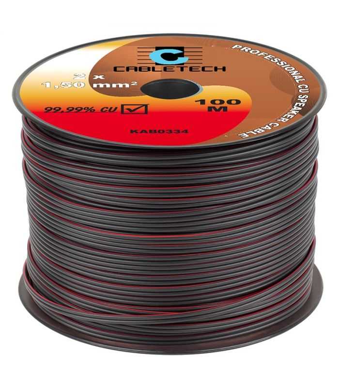 cablu difuzor rosu negru 2x15mm cupru 1m cabletech kab0334 2