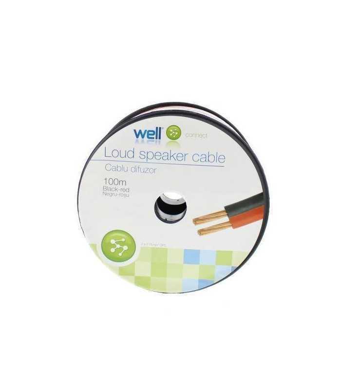 Cablu difuzor rosu/negru OFC cupru 2x0.75mm Well LSP-OFC0.75BR-100-WL
