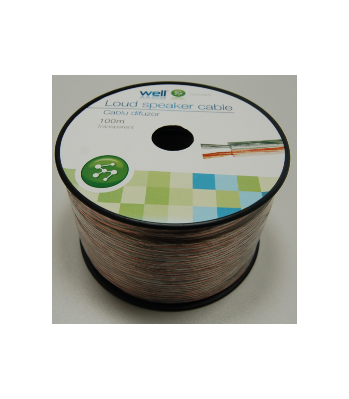 cablu difuzor transparent 2x2mm cca well lsp cca200tt 100 wl 1