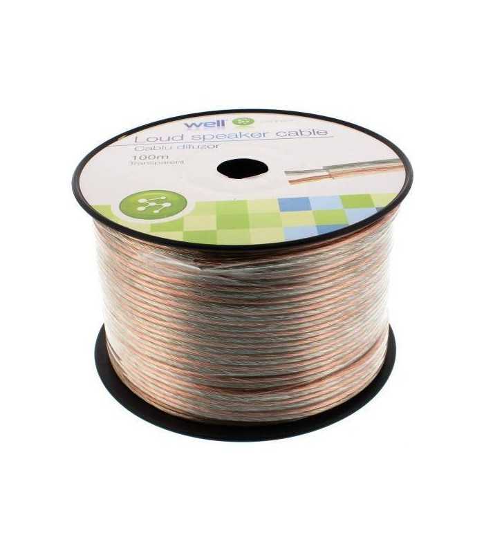 Cablu difuzor transparent 2x2mm CCA Well LSP-CCA2.00TT-100-WL