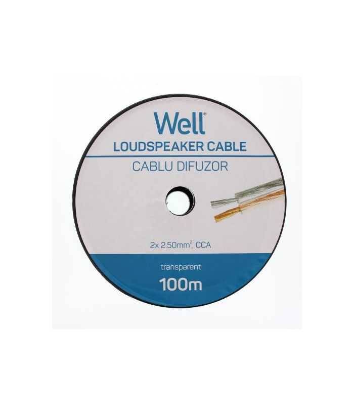 cablu difuzor transparent cca 2x25 mm well lsp cca250tt 100 wl 1
