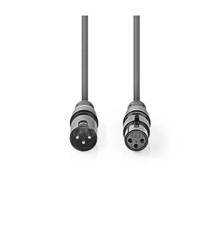 Cablu Digital Dmx Premium Nedis Stereo Xlr 3 Pini Tata Xlr 3 Pini Mama 110ohm 05m Gri Coth15012gy05