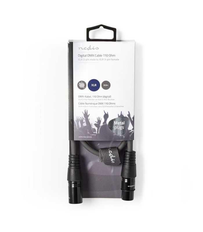 Cablu Digital Dmx Premium Nedis Stereo Xlr 3 Pini Tata Xlr 3 Pini Mama 110ohm 05m Gri Coth15012gy05