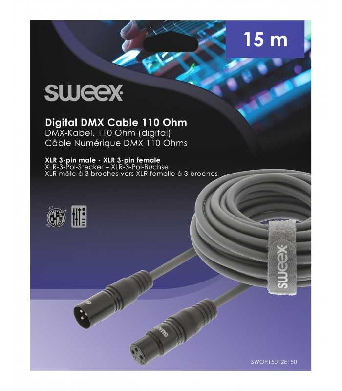 cablu digital xlr 3 pini tata xlr 3 pini mama 15m gri sweex 4