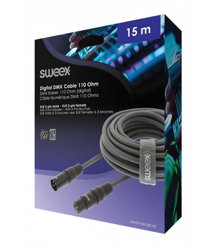 cablu digital xlr 3 pini tata xlr 3 pini mama 15m gri sweex 5