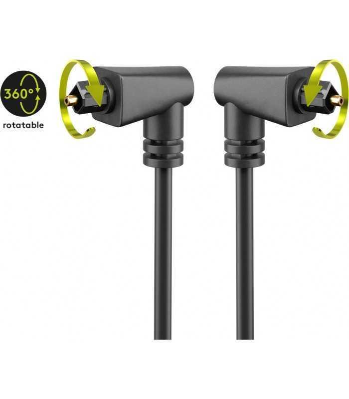 Cablu din ambele parti Toslink mufa in unghi 1m Goobay 41592