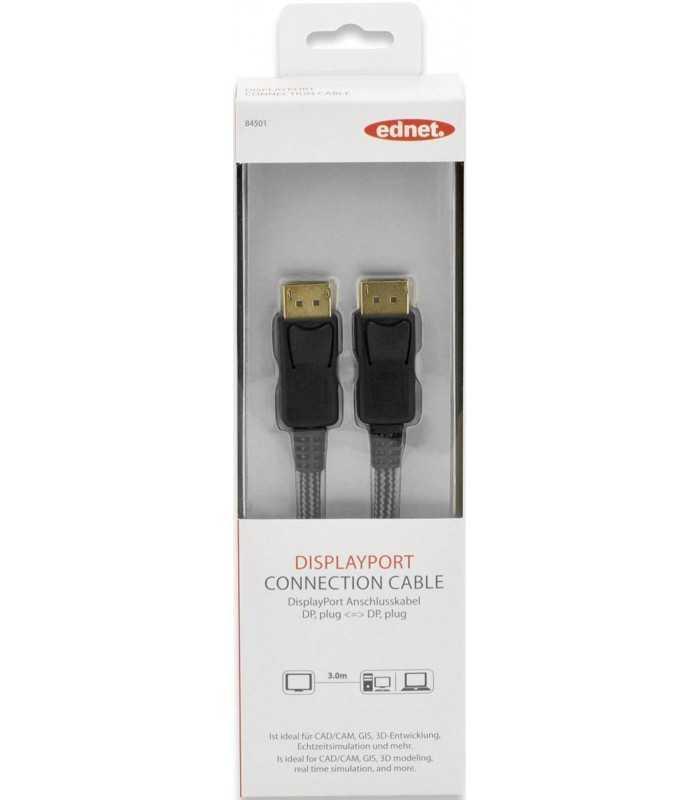cablu displayport 12v displayport mufa din ambele parti 3m ednet 84501 2