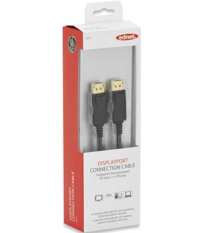 cablu displayport 12v displayport mufa din ambele parti 3m ednet 84501 3