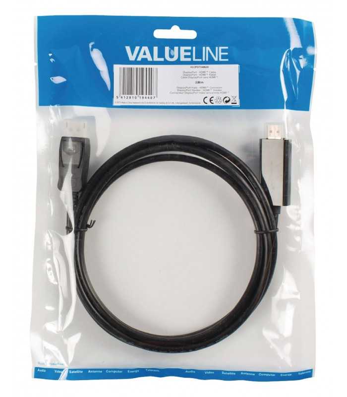 cablu displayport tata hdmi tata 2m valueline 2