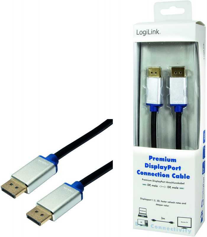 cablu displayport v12 mufa tata din ambele parti 3m logilink bdpm30 1