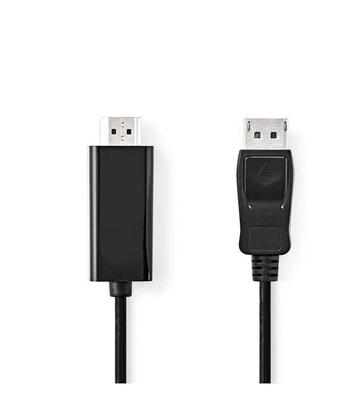 Cablu DisplayPort v1.2 tata - HDMI tata 4K 30Hz 2m negru Nedis CCGB37100BK20