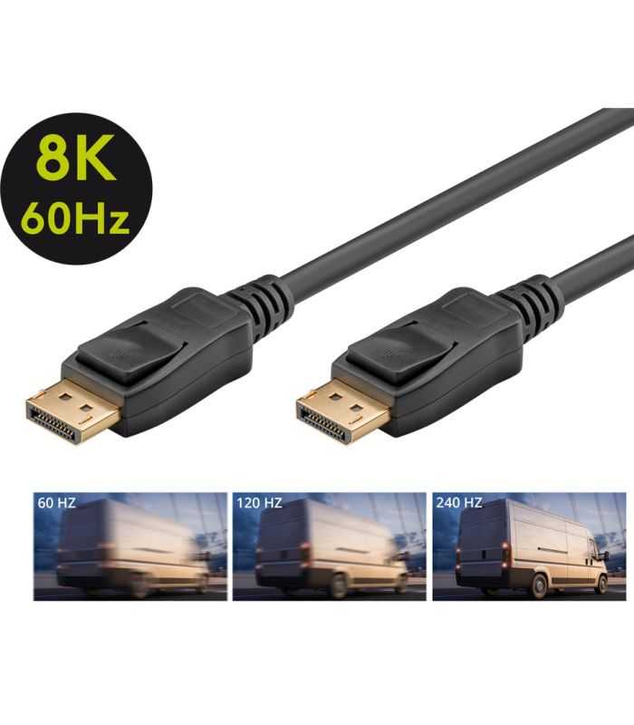Cablu DisplayPort V1.4 tata-tata 1m Full HD 1080p240Hz 4K120Hz 8K60Hz Goobay 61696 6 Cablu Displayport V14 Tata Tata 1m Full Hd 1080p240hz 4k120hz 8k60hz Goobay 61696