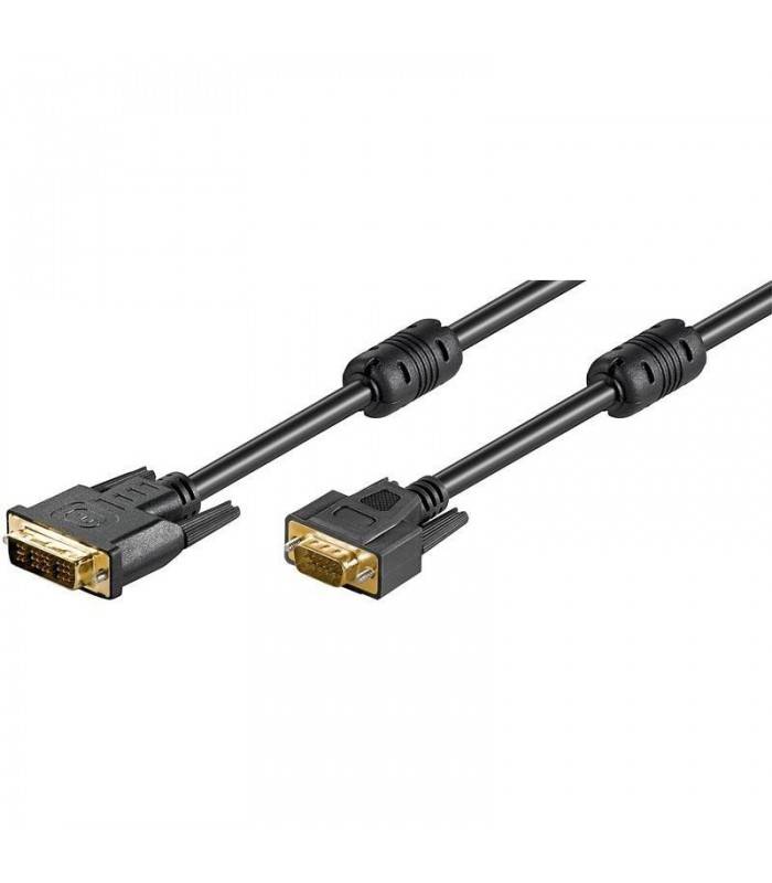 Cablu DVI-I 12+5 la VGA 2m dublu ecranat ferita Goobay