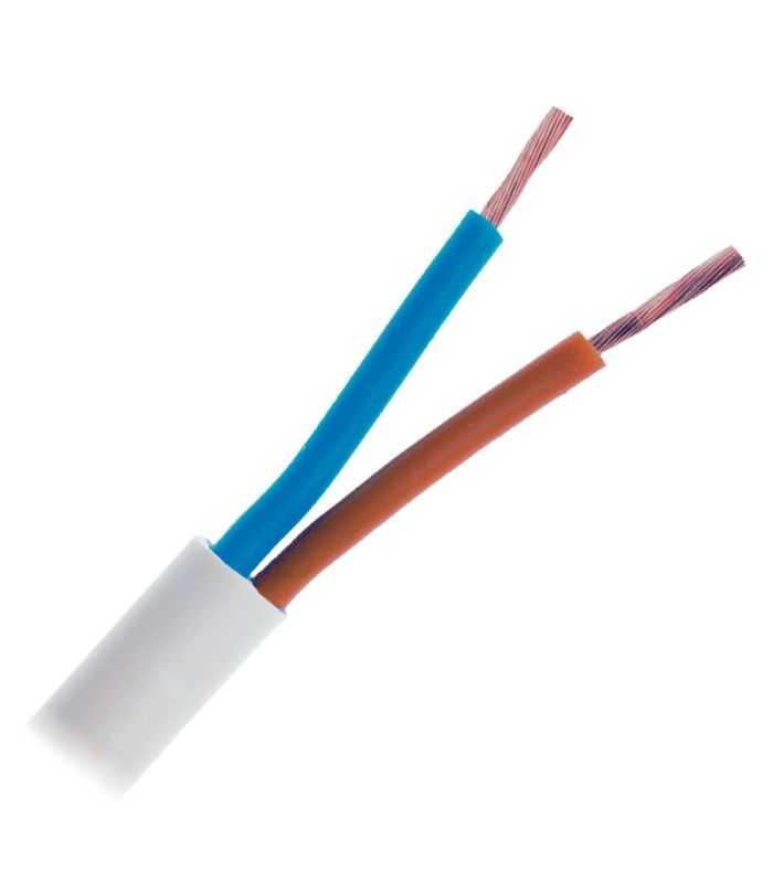 Cablu electric bifilar dublu-izolat 2x0.75mm2 plat alb MYYUP H03VVH2-F 3x0.75