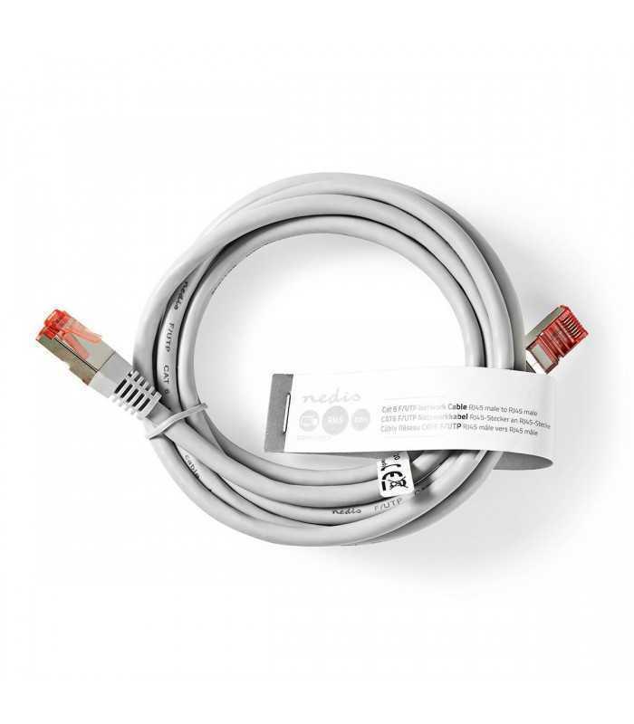 Cablu FTP CAT6 patch cord 2m gri RJ45-RJ45 Nedis