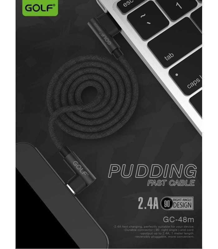 cablu golf pudding micro usb 48m 1m 24a negru 2