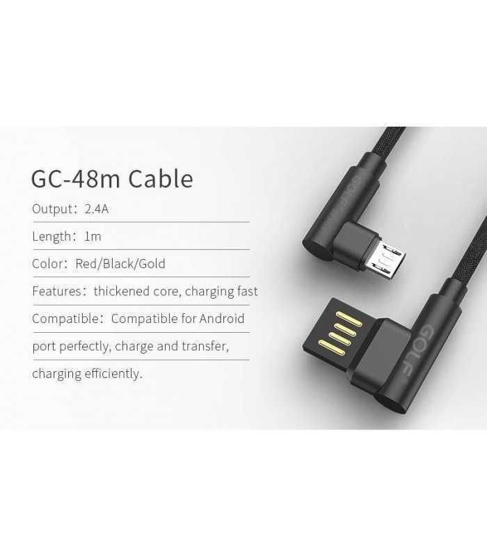 cablu golf pudding micro usb 48m 1m 24a negru 5