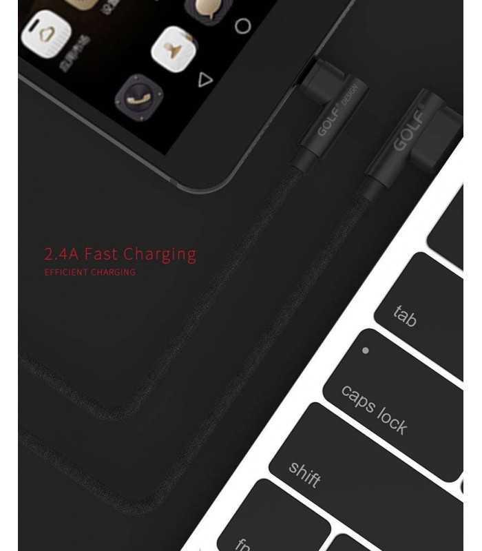 cablu golf pudding micro usb 48m 1m 24a negru 7