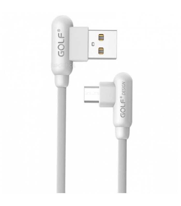 Cablu Golf Wing Micro USB 45M 1m 2.4A alb