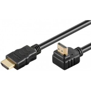 Cablu HDMI 2.0 cu ethernet 19 pini tata - HDMI 19 pini tata 90 grade aurit OFC 1.5m Goobay