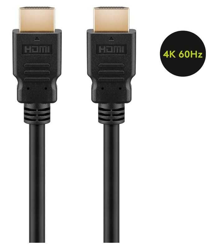 Cablu HDMI 2.0LC tata-tata 0.5m cu Ethernet 4K60Hz ARC negru Goobay 60619
