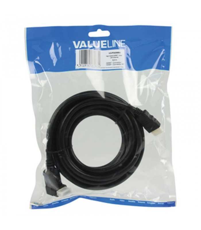 cablu hdmi 90 grade cu functie ethernet 5m valueline 3