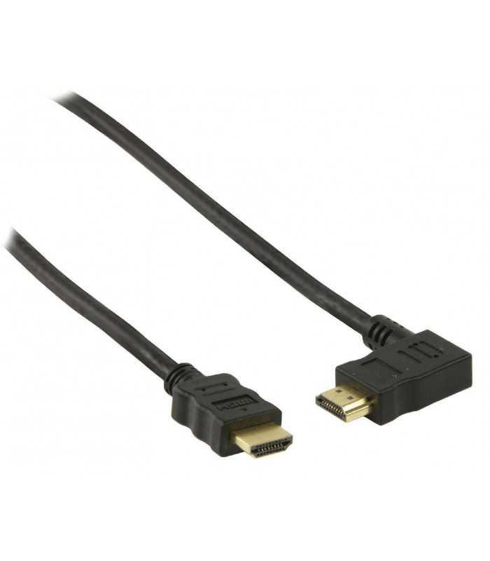 cablu hdmi cu functie ethernet 2m conectori drept si cotit 90 grade valueline 1