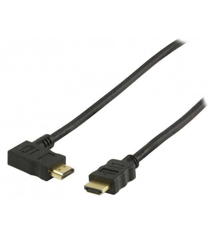Cablu HDMI cu functie Ethernet 2m conectori drept si cotit 90 grade Valueline