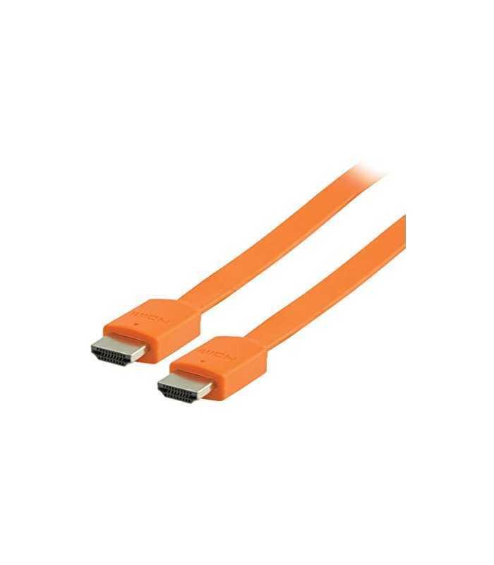 Cablu HDMI - HDMI High speed plat cu eternet 2m portocaliu VALUELINE